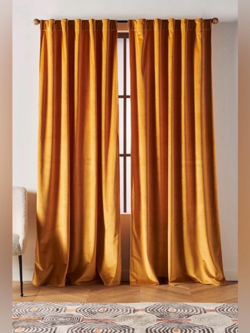 4 Anthropologie Louise Velvet Curtain Panels